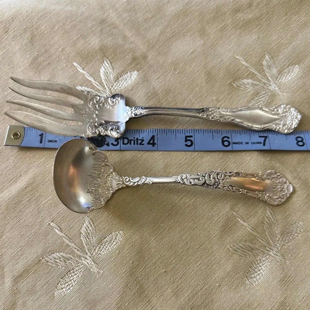 Set of 2 Vintage WM Rogers ⭐️ Large Meat Serving Fork & Gravy Ladle.